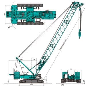 Thiết kế của xe cẩu bánh xích Kobeclo 400 tấn