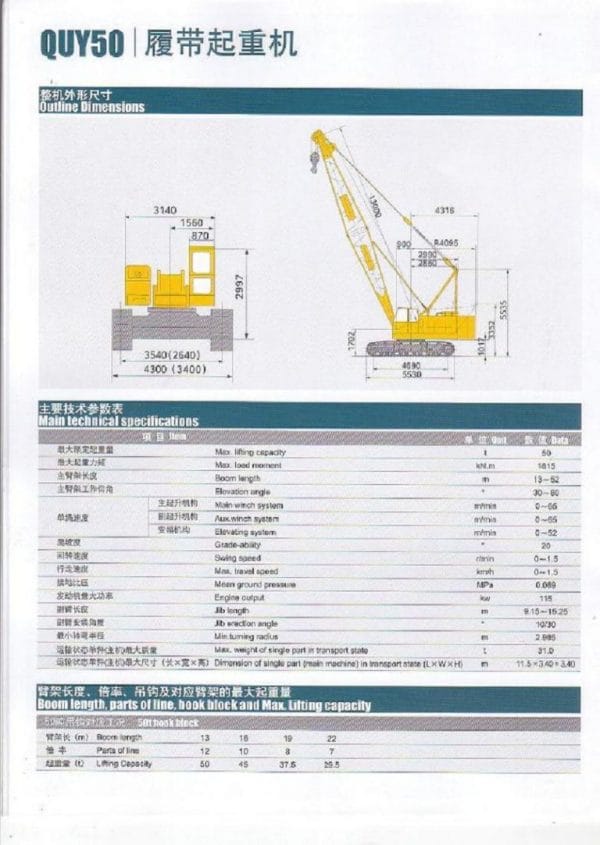 Cho thuê xe cẩu bánh xích QUY50