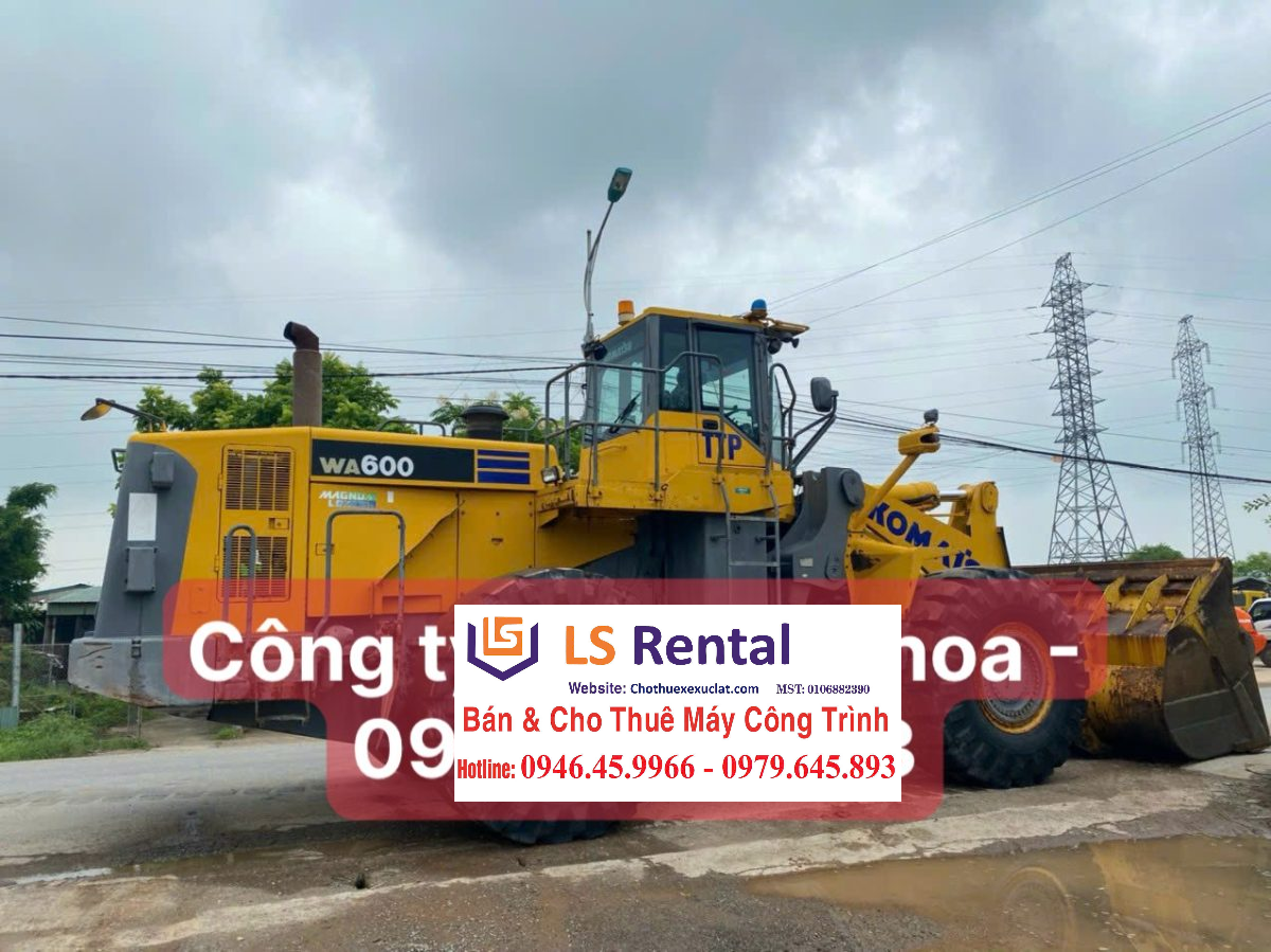 Cho thuê xe xúc lật 2 thân Komatsu WA600-6R