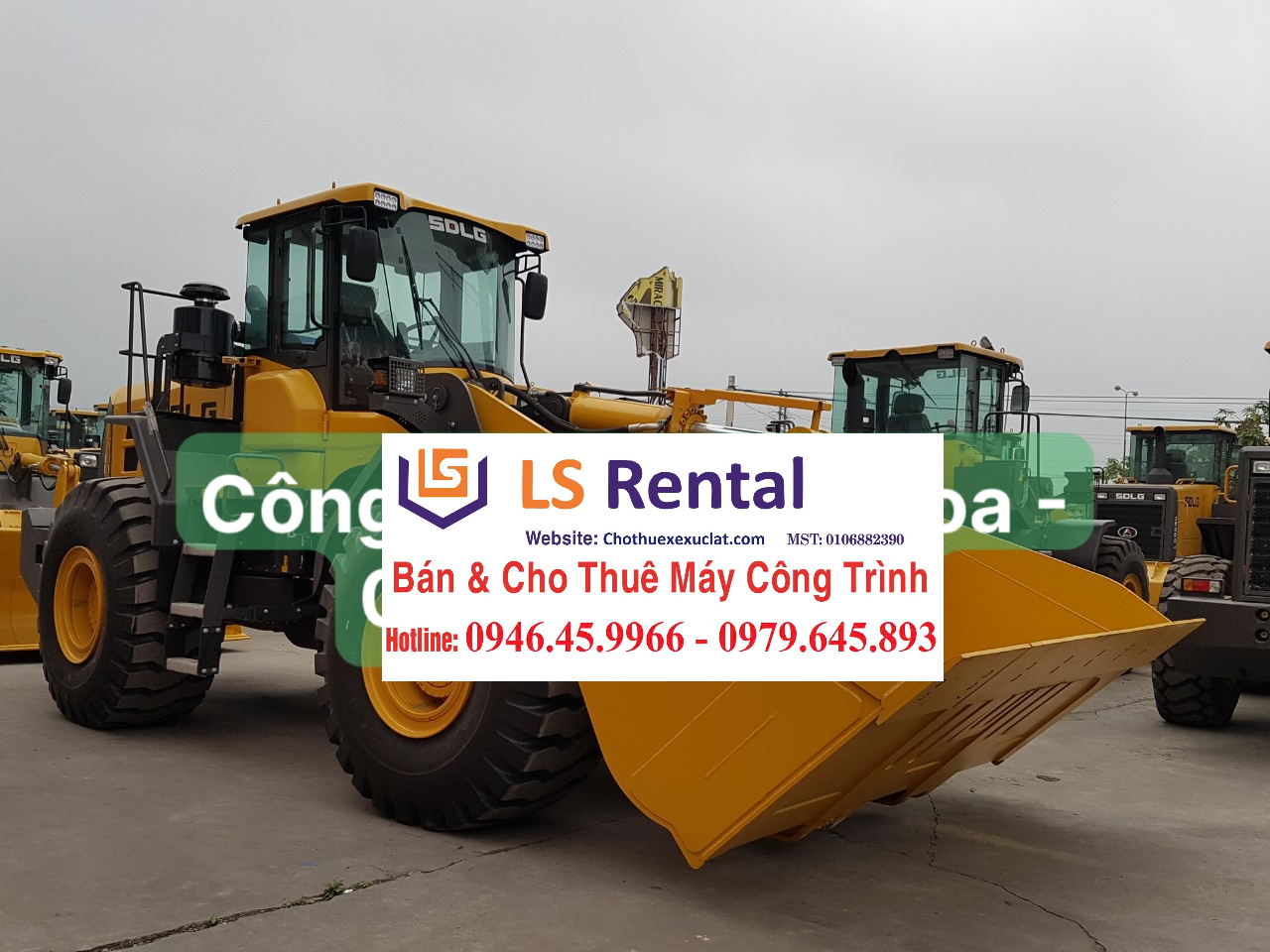 Cho thuê máy xúc lật 2 thân SDLG L968F