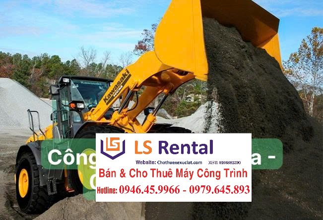 cho thuê máy xúc lật 2 thân Kawasaki
